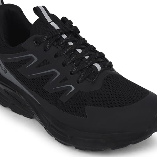 Image of Liberty Leap7x MEKSHAW-1E Lacing Sports Running Shoes for Men - Black & Blue | Comfortable and Durable Lace-Up Closure - Suitable for Lacing Walking, Gym, Jogging Shoes for Gents - Cushioned Footbed
