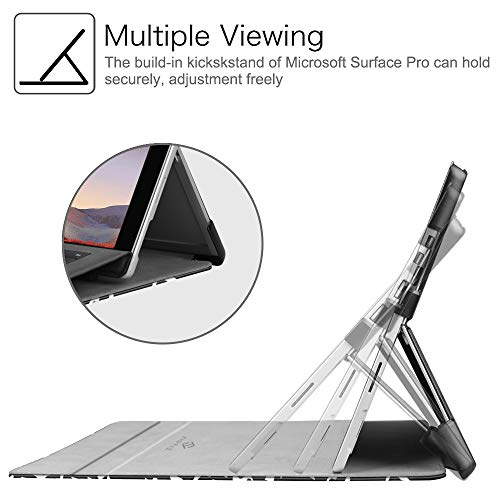 Fintie Case for 12.3 Inch Microsoft Surface Pro 7 Plus, Surface Pro 7/6/5 Tablet, Hard Shell Slim Portfolio Cover Work with Type Cover Keyboard, Composition Book