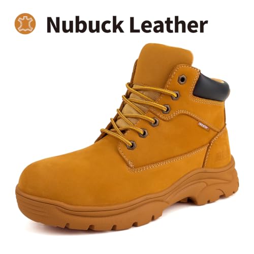 Image of Jacata Men's Work Boots for Construction Waterproof Slip Resistant Leather