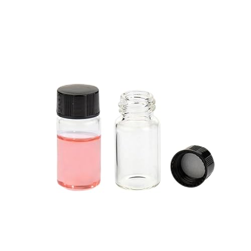 Vial de muestra de vidrio transparente de 0.7fl oz, botella de vidrio de muestra líquida, frasco de vidrio de almacenamiento de borosilicato de