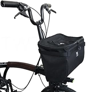TWTOPSE 15L MINI Foldable Bicycle Basket For Brompton Folding Bike, Zipper Top Cover Portable Bike Bag with Raincover