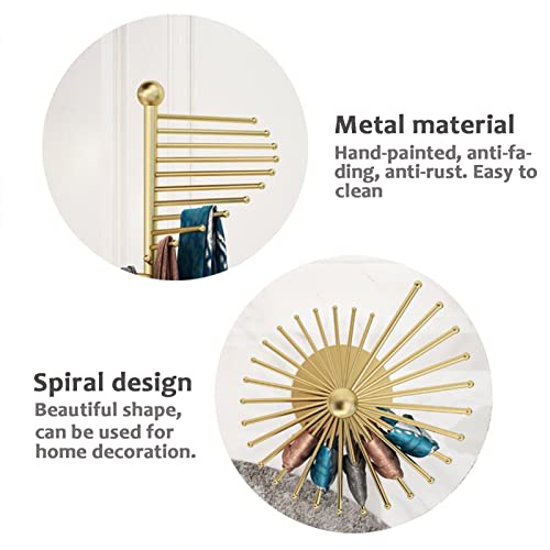 Freestanding Metal Scarf Holder Organizer With Spiral Design, Belt Shawl Hijab Hanger For Clothing Store Commercial Home Display Rack, Space Saving Shelves (42X170Cm/17X67In, Gold) #TOP4