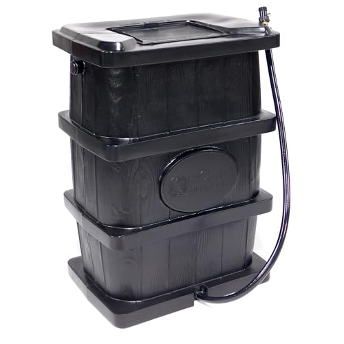 Image of FCMP Outdoor Slim Line Design Rain Barrel, 45 Gallon, Black