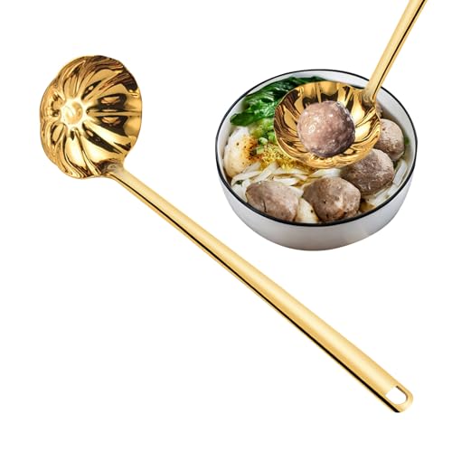 Cuchara de cocina de acero inoxidable y cucharón ergonómico resistente al calor 8