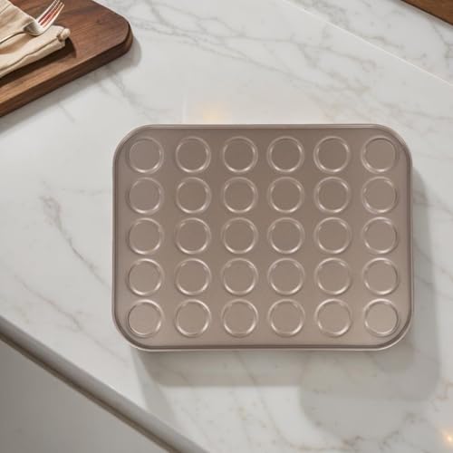 Honseadek Teglia da forno per macaron, riutilizzabile, in acciaio al carbonio, per macaron perfettamente sagomati, lavabile in lavastoviglie, ideale per panettieri casalinghi e Pa (15 fori)