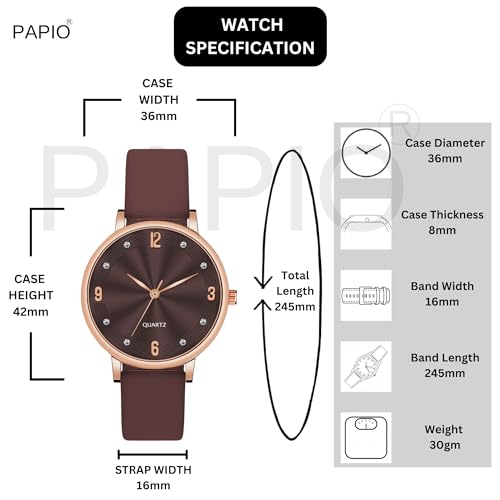 Image of PAPIO Silicone Strap Elegant Women's Analog Wrist Watch for Ladies and Girls | Stylish & Trendy | Premium Strap | Perfect for Casual, Party & Formal Wear