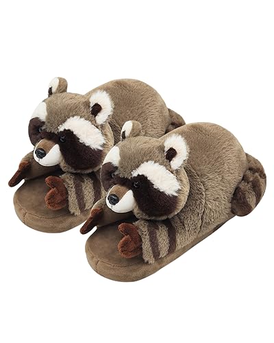 Funny Animal Slippers for Women, Cartoon Cute Fluffy Animal Slippers Cotton Soft Memory Foam Indoor Slippers,Birthday Gifts for Women