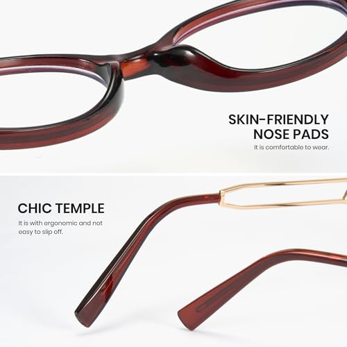 Image of Cyxus Oval Blue Light Glasses for Women Fashion UV Blocking Computer Glasses 8242