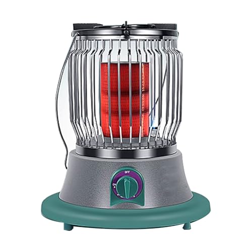 Estufa Radiante Calentador De Pie Estufa De Gas Calefacción De 360° Capacidad for Calentar Y Cocinar Hecha De Acero Inoxidable Nivel De Calor Ajustable(Green)