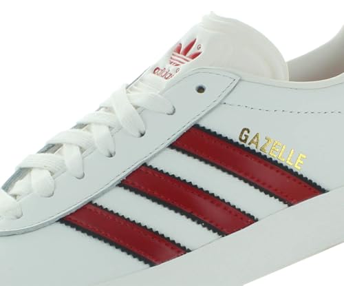 Image of adidas Gazelle Mens Shoes Size 6, Color: Core White /Better Scarlet /Core Black-White