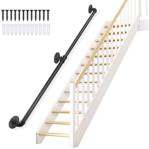 Rampe d'escalier extérieure et intérieure MObyat en métal noir mat