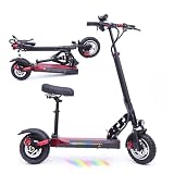 YOBACARID 10“ Monopattino Elettrico Adulto, Doppia Sospensione Pieghevole Monopattino Elettrico Max 25 KM/H, Freno sistema di frenata scooter elettrico di, Freni Cicalino (10“)