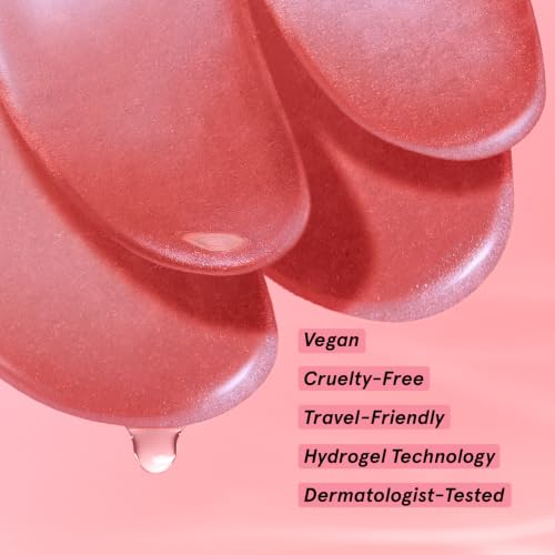 grace & stella - Preisgekrönte Augenpads gegen Augenringe, Aufhellende Eye Pads gegen Tränensäcke und Falten, Kühlende und Erfrischende Augen Pads Masken, Gel-Eyepads [6 Paare, Rosa]