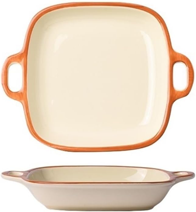 Casserole Dish 7.5inch Double-Handled Ceramic Baking Pan Household Tool Oven Microwave Baked Rice with Cheese