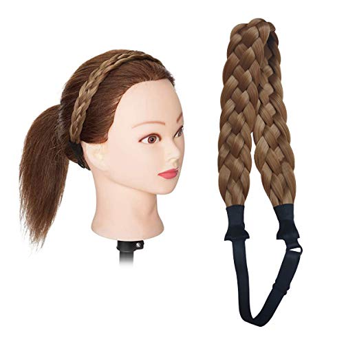 Haar geflochten, 5 Stränge elegantes synthetisches geflochtenes Haarband für Frauen Haargummis Band Zopf Kopfbedeckung Elastisches Stretch Haarteil Accessoire (Honey Blond) Cover