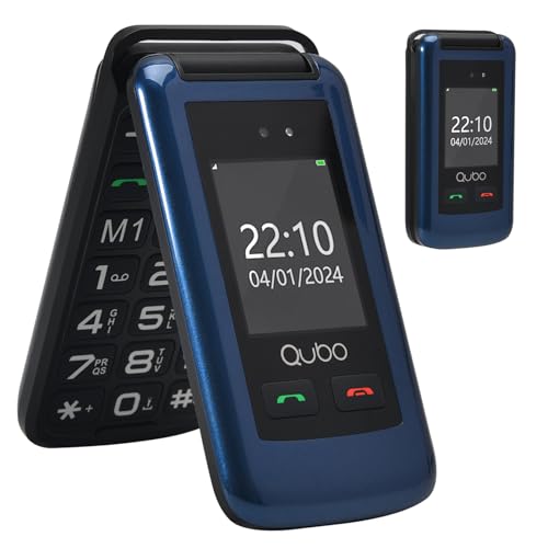 Qubo Flip Telefono per anziani GSM, Cellulare per anziani, 2.4"