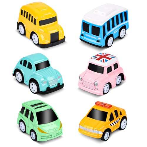 AKONE 6 Stück Zurückziehen Spielzeugautos, Mini Rückziehauto...