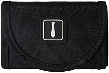 HANBUN Men Nylon Necktie Roll Travel Tie Case Tie Holder Storage Roll Tie Case Black US-HB007-S (Black)