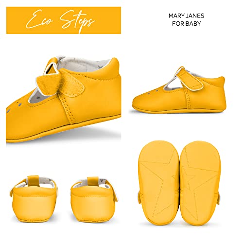 JuJuBe Mary Jane Baby Girl Shoes, Machine Washable Vegan Leather Baby Shoes, Dress Girls Shoe with Soft Soles, Hook and Loop Strap, Non Slip Toddler Flats for Walking2