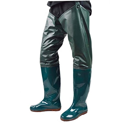 Botas de agua de pesca Jorzer vadeador de cadera impermeable verde talla 43 2