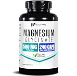 HealthFare Magnesium Glycinate 500mg | 240 Veg Capsules | High-Absorption Chelated Magnesium | Gluten-Free | Non-GMO | Made in the USA