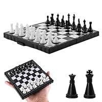 Dunkwckore Schachspiel, Magnetischem Einklappbar Schachbrett Schach, Tragbares und Faltbares Chess Board Set, Magnetisches Reiseschach Mini Schach Hochwertig Klappbare für Kinder, Erwachsene, Reisen