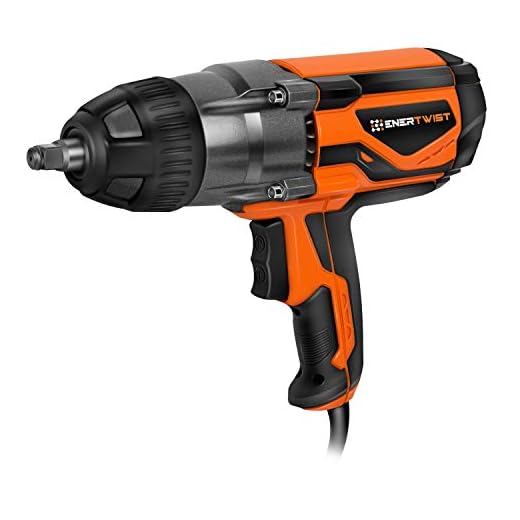 Enertwist Electric Impact Wrench 1/2 Inch with Hog Ring Anvil, Heavy Duty 8.5 Amp Corded 450 Ft.lbs Max Torque, ET-IW-1020