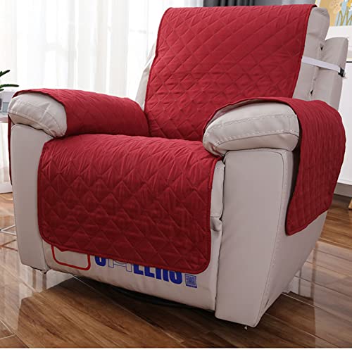 Evite resbalones con la funda de sillón reclinable acolchada roja 5