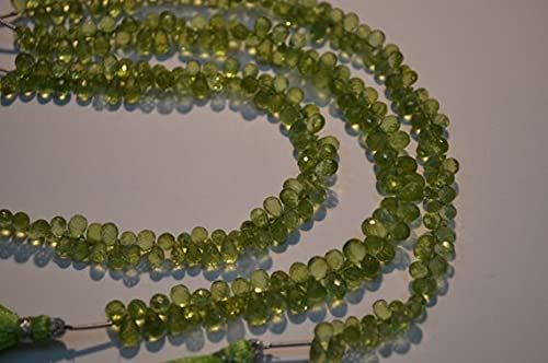 Peridot Faceted Teardrop pour bijoux bohèmes d'été - 2