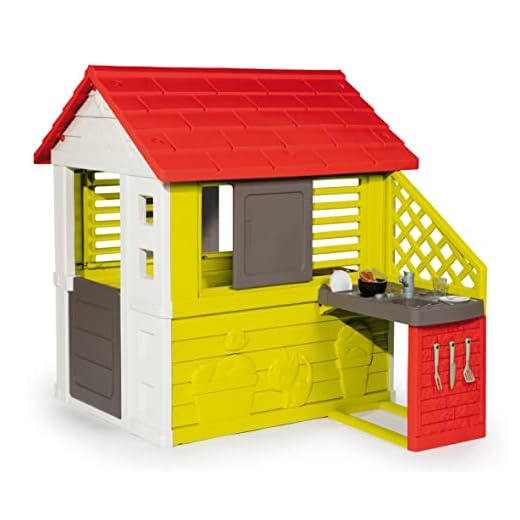 Smoby-Casa Infantil Nature Ii Con Cocina Y Accesorios (810713), Color Verde