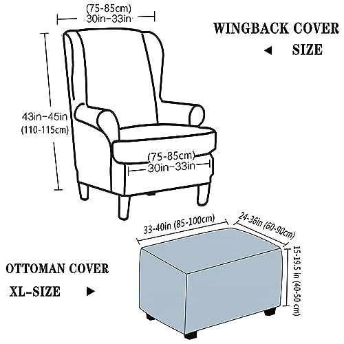 Funda para sillón reclinable rectangular XL protector reposapiés elástico 4