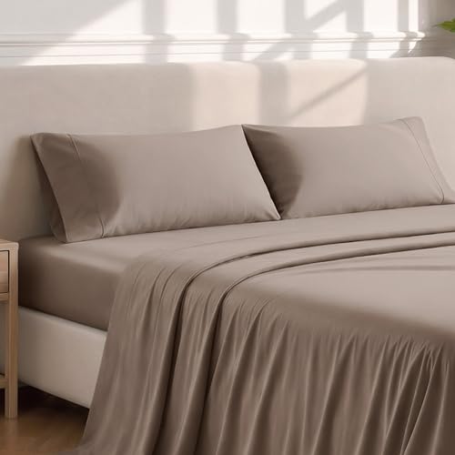 Image of Bare Home Microfiber Pillow Cases - Standard /Queen Size Set of 2 - Cooling Pillowcases - Double Brushed - Taupe Pillowcases 2 Pack - Easy Care (Standard Pillowcase Set of 2, Taupe)