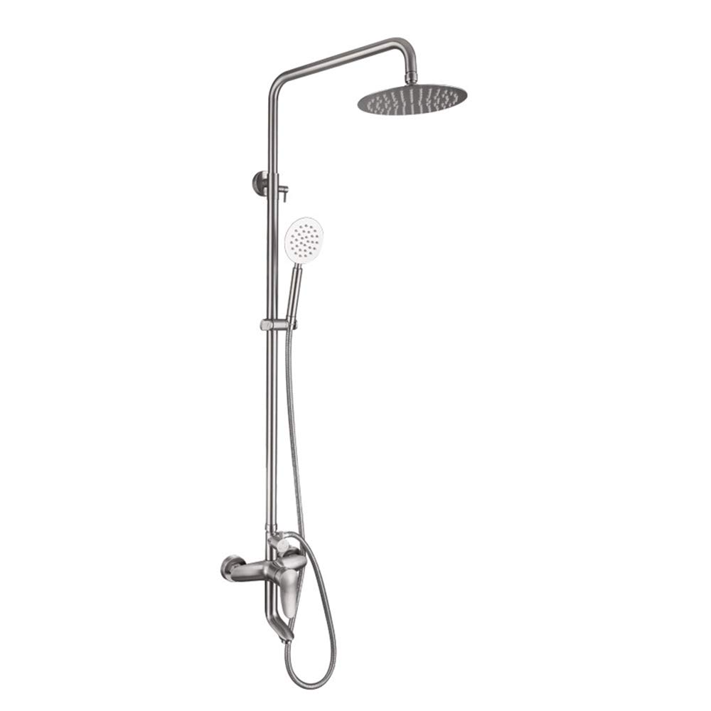 WOTZOV Wall Mounted Shower Faucet Set 3-Function Storage System With Round Rainfall Head Handheld And Bathtub Tap Mixer Taps