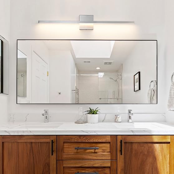 Brushed Nickel Bathroom Light Fixture Over Mirror - Modern Vanity Light Fixture - 31.5 inch 22W LED Dimmable 5CCT Wall Sconce Lighting Fixture for Bathroom Bedroom Brushed Nickel 32inch