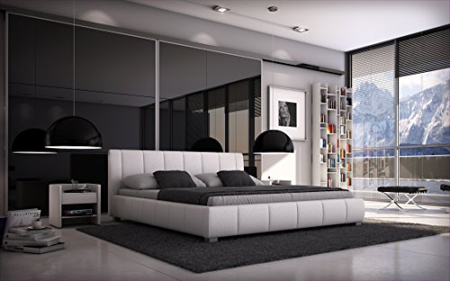 Sedex Bett Luna 180x200cm Kunstleder weiß