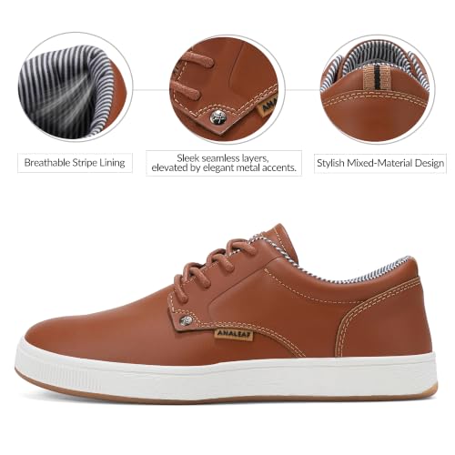 Image of ANALEAF Mens Casual Shoes Fashion Dress Sneakers | Lightweight, Business Oxfords, Lace-up Sneakers, Soft, Comfortable, Daily Wear Shoes