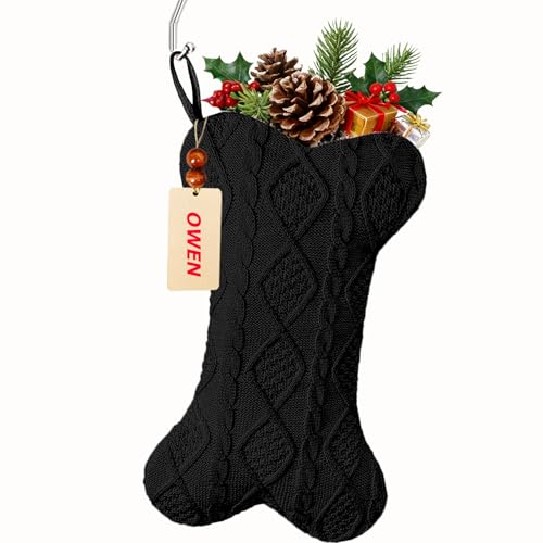 Mooydee Personalized Dog Christmas Stockings 18’’ with Metal Holders &
