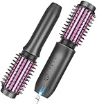 Cordless Curling Iron Brush, Portable Travel Curling Iron Mini Brush for Women, 7000Mah USB Rechargeable Cordless Hair Curler with Negative Ion, Gray