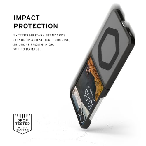 Image of Urban Armor Gear UAG Compatible with Galaxy Z Flip 8 Case, Mouve - Magnetic Charging Transparent Clear Rugged Military Grade Protective Cover - Ash