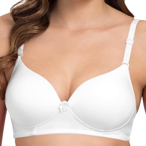 Image of Tweens - Heavily Padded Semi Push-Up Bra - Polyamide Fabric - 3 /4th Coverage, Wireless, Multiway Straps, Seamless - Everyday T-Shirt Bra