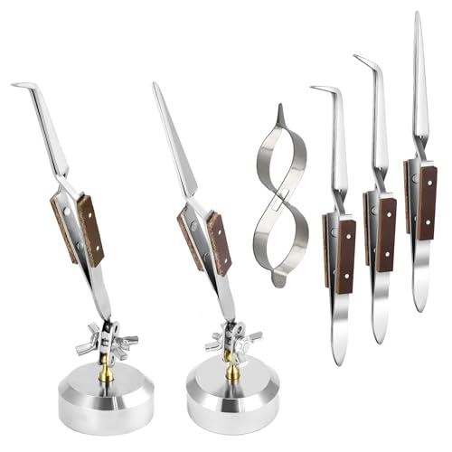 Third Hand Soldering Tweezers 6 Pcs Cross Locking Tool for Jewelry Making