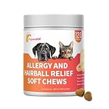 ExpandAK Allergy & Hairball Relief Soft Chews for Cats – Omega-3, Fiber & Enzymes – Supports Skin, Coat, Digestive & Immune Health