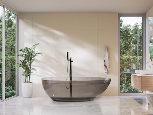 Badewanne Mineralwerkstoff schwarz oval 169 x 78 cm freistehend modern Blancarena