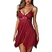 Produktbild holitie Dessous Nachthemd Nachtwäsche Reizwäsche Damenwäsche Art- und Weisefrauen reizvolle Spitze-Mieder-Schlitz-Ineinander greifen-Babydoll-Kleid-Bogen-Wäsche Sleepwear