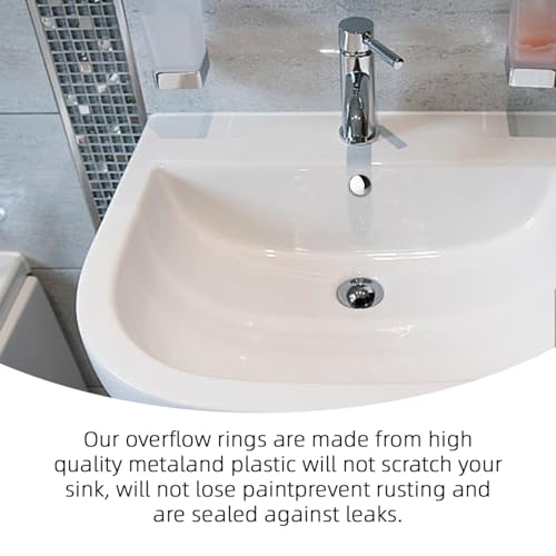 2 Stück Metall Überlauf Abdeckung,Waschbecken Überlauf Abdeckung,Waschbecken Überlauf Ringe,Runde Überlaufabdeckung,für 22-24 mm/0,86-0,94 Zoll Durchmesser von Waschbecken