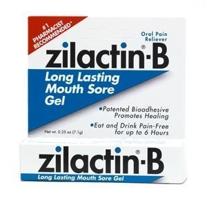 Zilactin Cold Sore Gel, Medicated Gel and Zilactin B Long Lasting Mouth Sore Gel - 0.25 Oz (2 Pack)