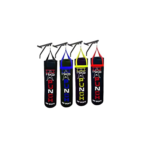 Generic PGS Punching Bag Heavy Home Gym Exercise Equipment for Muay Thai MMA Boxing Training Fitness Workout Kickboxing for Hanging Stand – Unfilled (Full Black, 4FT)