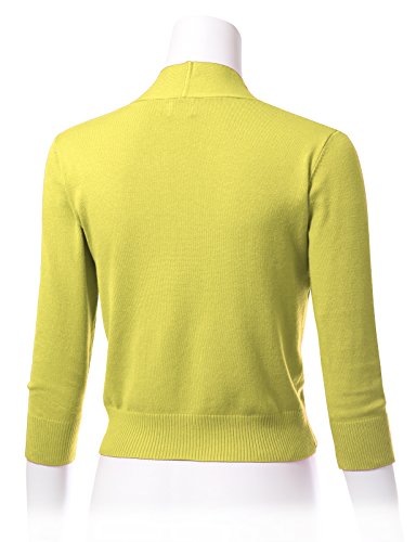 Image of Allsense Women's 3 /4 Sleeve Cropped Shrug Cardigan | Classic Bolero, Open-Front, Lightweight Soft Fine Knit Cover Up