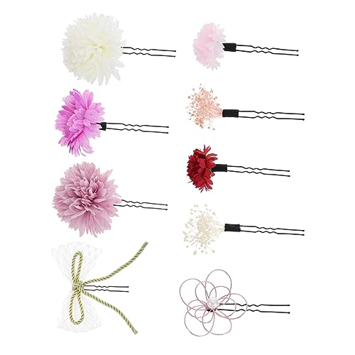 MUSISALY 1 セット 和風手作りヘアアクセサリー ヘッドバンド 女性用ヘアバレッタ 女の子 人工 ヘア 製品 ヘアフォーク 日本の花かんざし 花のかんざし 紫の,Purple