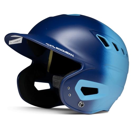 Boombah DEFCON Matte Fade Batting Helmet NOCSAE Navy/Columbia - Size Junior 6 1/4"" - 7""